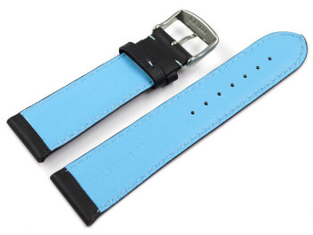 Two-coloured Black-Light blue Perforated Leather Watch Strap 18mm 20mm 22mm