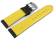 Two-coloured Black-Yellow Perforated Leather Watch Strap 18mm 20mm 22mm