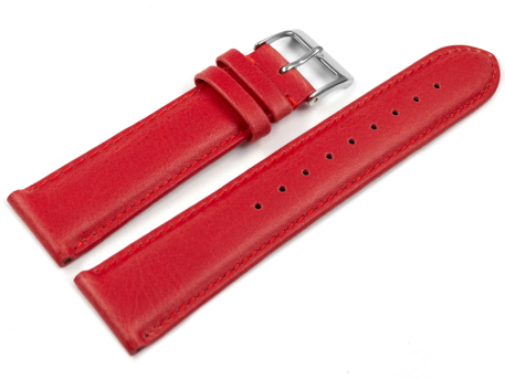 Red Vegan Grain Watch Strap lightly padded 12-22 mm