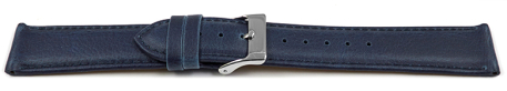 Blue Vegan Grain Watch Strap lightly padded 12-22 mm