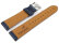 Blue Vegan Grain Watch Strap lightly padded 12-22 mm