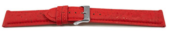 Red Vegan Cork Lightly padded Watch Strap 14mm 16mm 18mm...