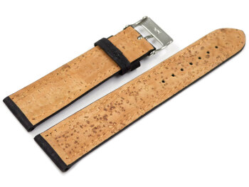 Black Vegan Cork Lightly padded Watch Strap 14mm 16mm 18mm 20mm 22mm