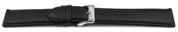 Black Vegan Grain Watch Strap lightly padded 18mm Steel