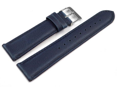 Blue Vegan Grain Watch Strap lightly padded 18mm Steel