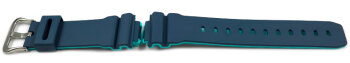 Genuine Casio Navy Blue Resin Watch Strap with turquoise inner layer for DW-5600CC-2