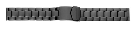 Solid Stainless Steel watch band - Deployment - brushed - black