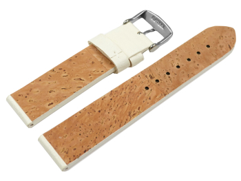 Vegan Cactus Watch Strap White 24mm Steel