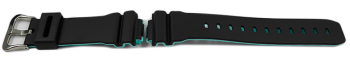 Genuine Casio Black Resin Watch Strap DW-5600CMB-1 with turquoise inner layer