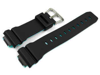 Genuine Casio Black Resin Watch Strap DW-5600CMB-1 with turquoise inner layer