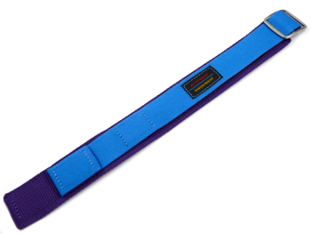 Genuine Casio Blue and Violet Cloth Watch Band for DW-5600THS-1 with hook and loop fastener