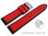 Quick Release Red Black Silicone Leather Hybrid Watch Strap 18mm 20mm 22mm
