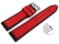 Quick Release Red Black Silicone Leather Hybrid Watch Strap 18mm 20mm 22mm