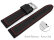 Quick Release Black Silicone Leather Hybrid Watch Strap with red stitch 18mm 20mm 22mm