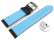 Quick Release Two-coloured Black-Light blue Perforated Leather Watch Strap 18mm 20mm 22mm