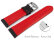 Quick Release Two-coloured Black-Red Perforated Leather Watch Strap 18mm 20mm 22mm