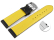 Quick Release Two-coloured Black-Yellow Perforated Leather Watch Strap 18mm 20mm 22mm