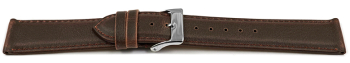 Quick Release Dark Brown Vegan Grain Watch Strap lightly...