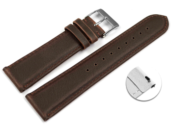 Quick Release Dark Brown Vegan Grain Watch Strap lightly...