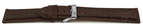 Quick Release Dark Brown Vegan Cork Lightly padded Watch Strap 14mm 16mm 18mm 20mm 22mm