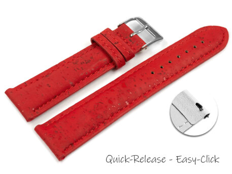 Quick Release Red Vegan Cork Lightly padded Watch Strap...