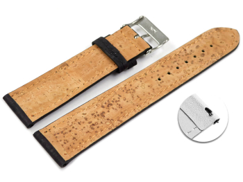 Quick Release Black Vegan Cork Lightly padded Watch Strap 14mm 16mm 18mm 20mm 22mm