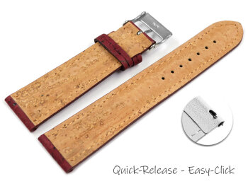 Quick Release Bordeaux Vegan Cork Lightly padded Watch Strap 14mm 16mm 18mm 20mm 22mm
