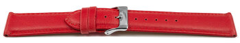Quick Release Red Vegan Grain Watch Strap lightly padded 18mm Steel