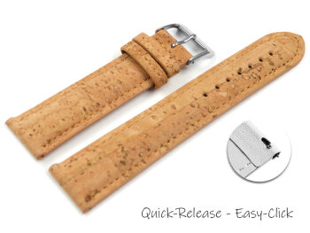 Quick Release Nature Vegan Cork Lightly padded Watch Strap 18mm Steel