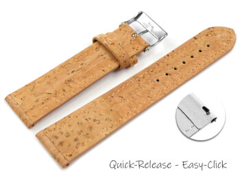 Quick Release Nature Vegan Cork Lightly padded Watch Strap 18mm Steel