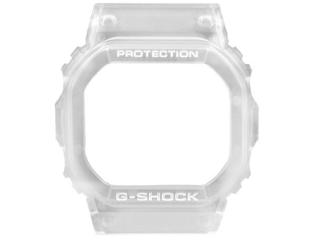 Genuine Casio G-Shock Transparent Resin Bezel with white lettering for DW-B5600G-7