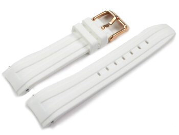 Festina White Watch Strap F20611 with rose gold colored buckle