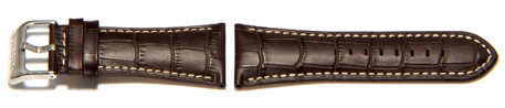 Festina Watch Band for F16235 /  F16234 - Leather - Dark brown - White stitching