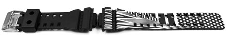 Genuine Casio x Marok Black and White Resin Watch Band GD-120LM-1A