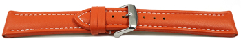 Watch Strap Genuine Leather smooth orange wN 18mm 20mm 22mm 24mm 26mm 28mm