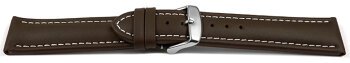 Watch Strap Genuine Leather smooth dark brown wN 18mm...