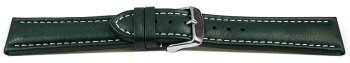 Watch Strap Genuine Leather smooth dark green wN 18mm...