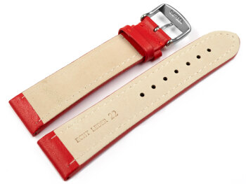 Watch Strap Genuine Leather smooth red 18mm 20mm 22mm 24mm 26mm 28mm