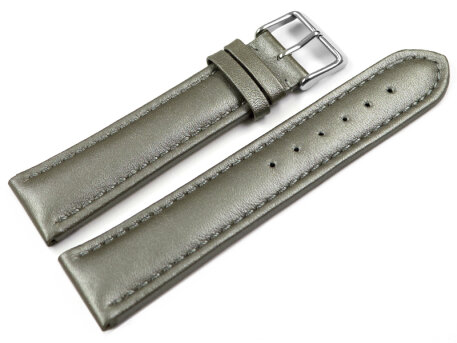 Watch Strap Genuine Leather smooth dark gray 18mm 20mm...