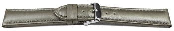 Watch Strap Genuine Leather smooth dark gray 18mm 20mm...