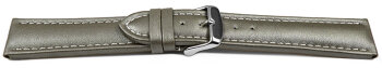 Watch Strap Genuine Leather smooth dark gray wN 18mm 20mm...
