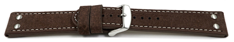 Watch strap - Genuine water buffalo - vintage - dark brown