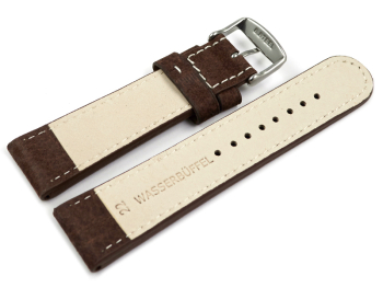 Watch strap - Genuine water buffalo - vintage - dark brown