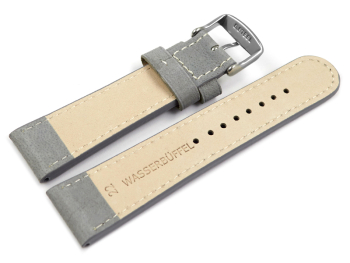 Watch strap - Genuine water buffalo - vintage - grey