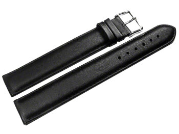 Watch strap Genuine leather Smooth XXXXL black 18mm 20mm 22mm