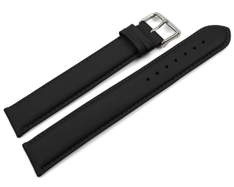 Watch strap Genuine leather Smooth XXXXL black 18mm 20mm...