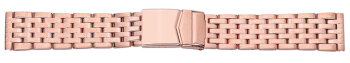 Metal watch band - Stainless steel - polished - Rosé Gold...