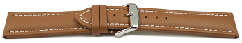 Quick Release Watch Strap Genuine Leather smooth light brown wN 18mm 20mm 22mm 24mm 26mm