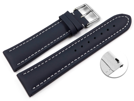 Quick Release Watch Strap Genuine Leather smooth dark...