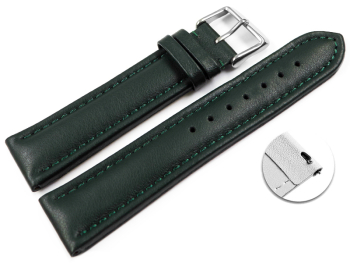 Quick Release Watch Strap Genuine Leather smooth dark green 18mm 20mm 22mm 24mm 26mm